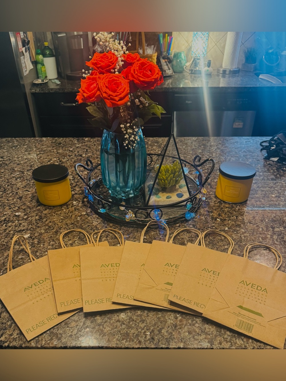Aveda Kraft Paper Small Gift bags/totes : Bundle of 7
